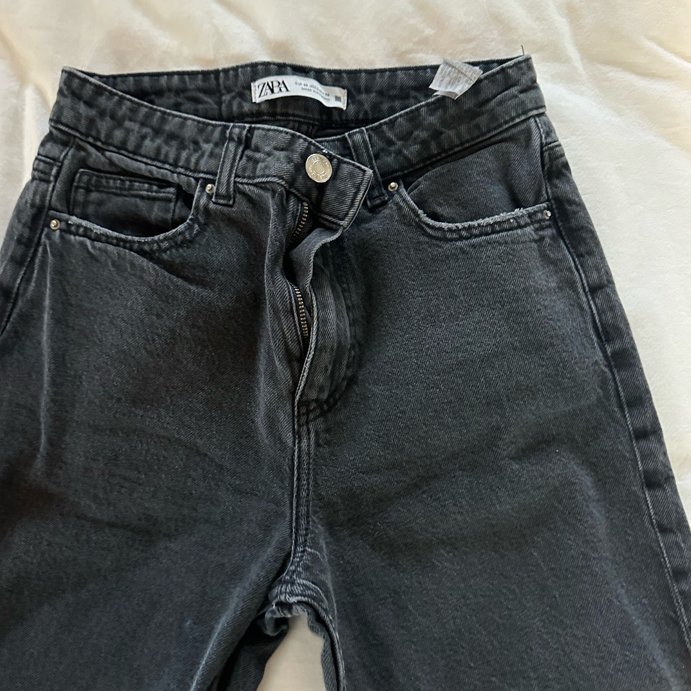 Zara Black High-Rise Ankle Jeans